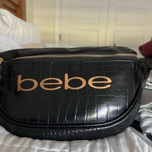 Bebe Black and Gold Crossbody Bag